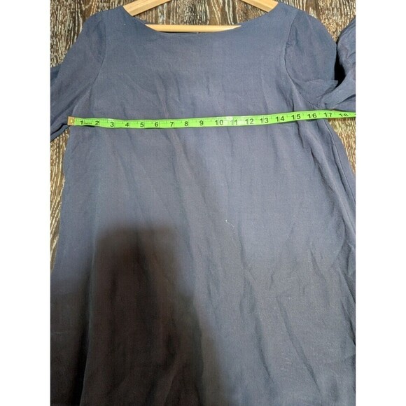 Free People Dress Womens Small Navy Blue Long Split Flowy Sleeve Relaxed Mini - Picture 6 of 7
